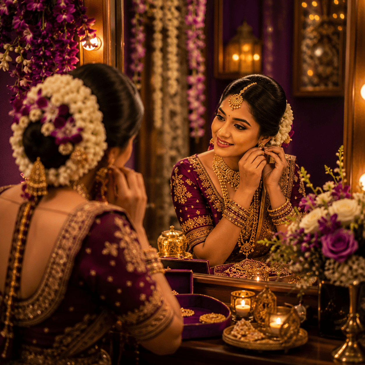 Professional bridal makeup and styling for Telugu weddings in Tenali