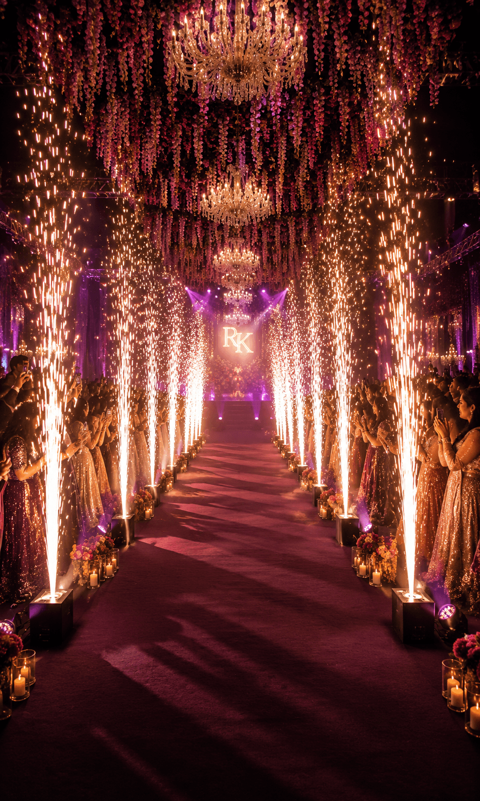 Wedding roadshow with lights, music, and decorated procession in Tenali streets
